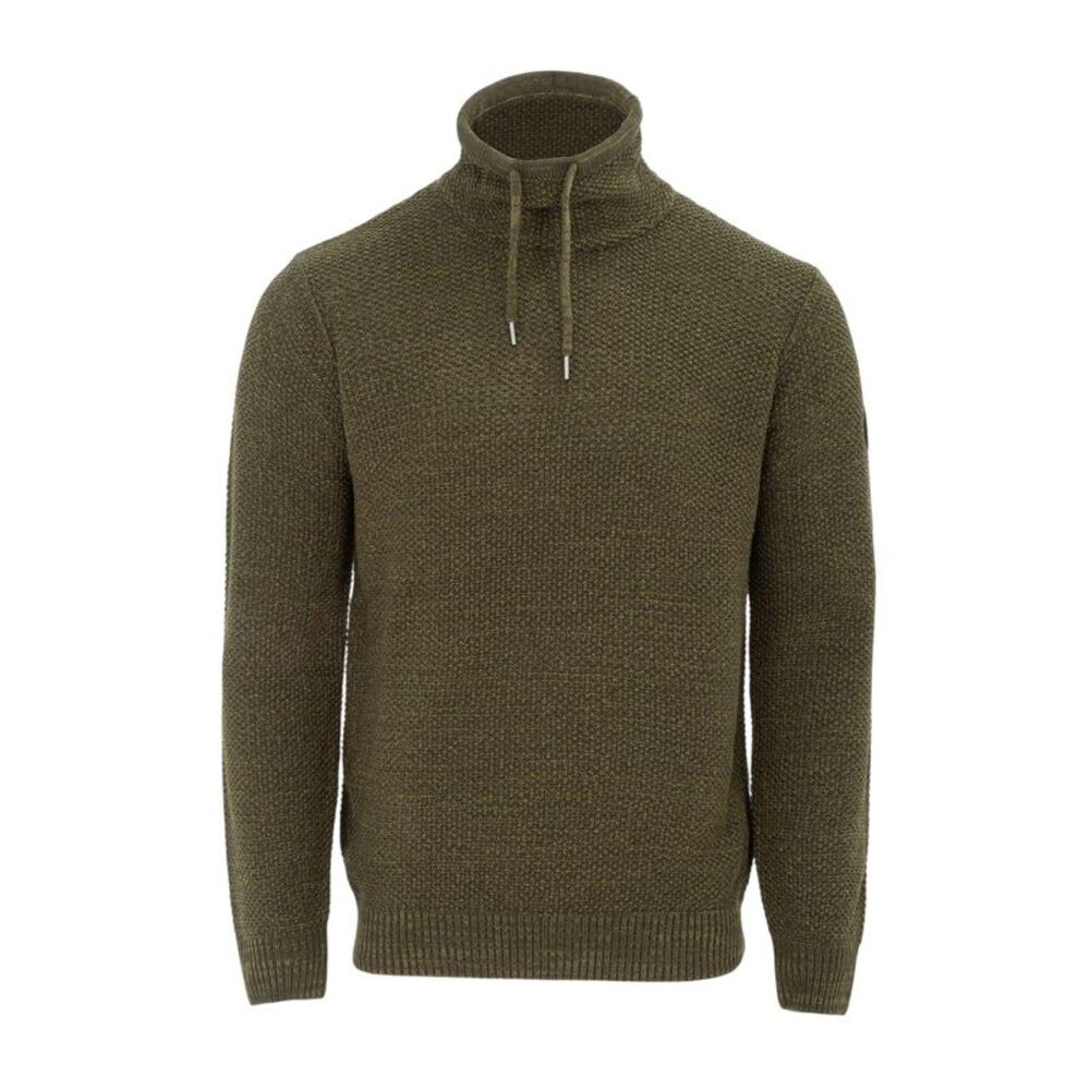 Firetrap Mens Marl Cowl Neck Sweater / Khaki Green